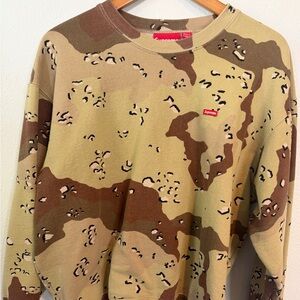 Supreme chocolate chip Camo Crewneck Sweatshirt - Tan/Brown size L